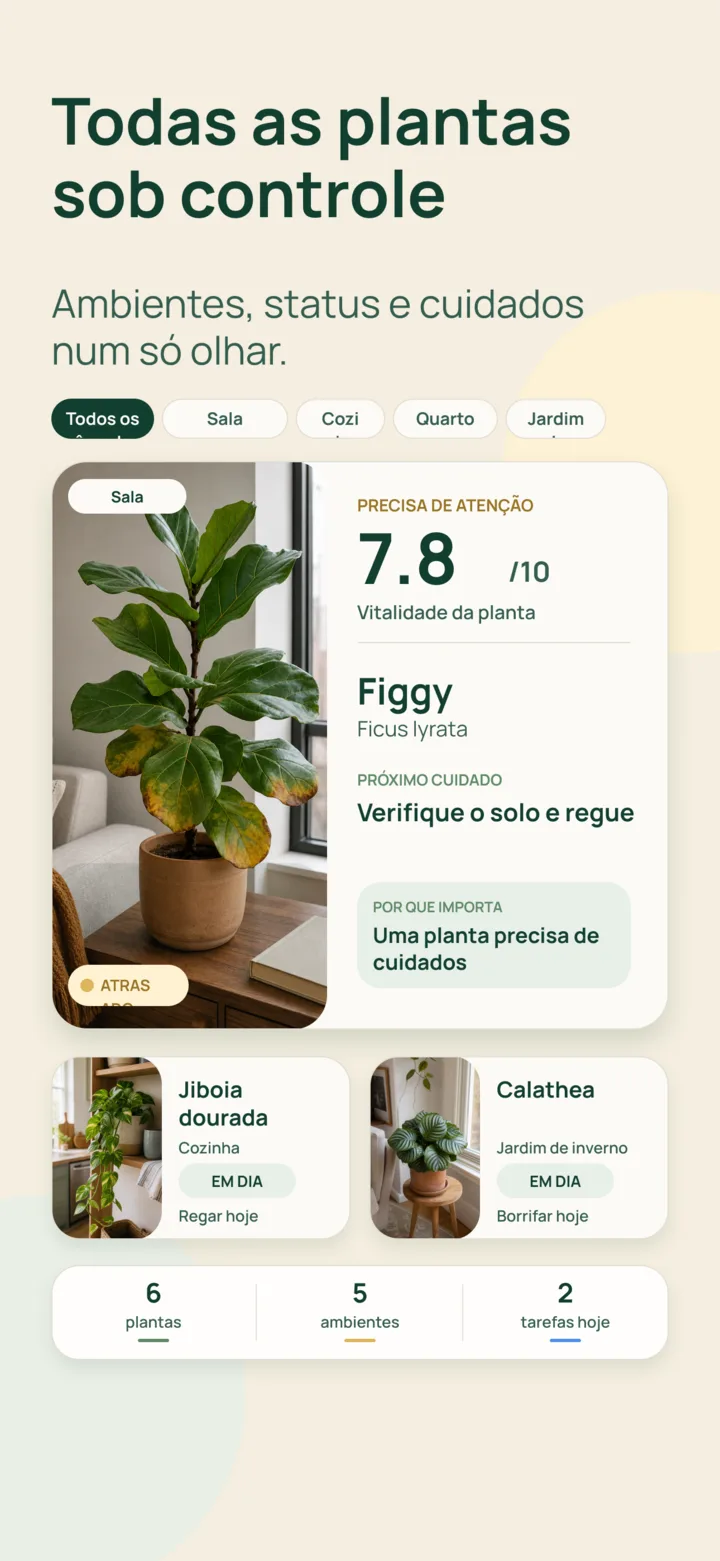 Coleção de plantas e cuidados no Listva